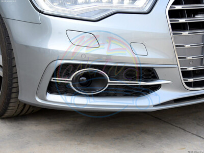2PCS Front Bumper Grille Cover w/ ACC Cover For Audi A6 C7 S-Line