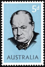 Australia Stamp Scott # 389 Mint NH - 5d Winston Churchill Memorial Issue F-VF