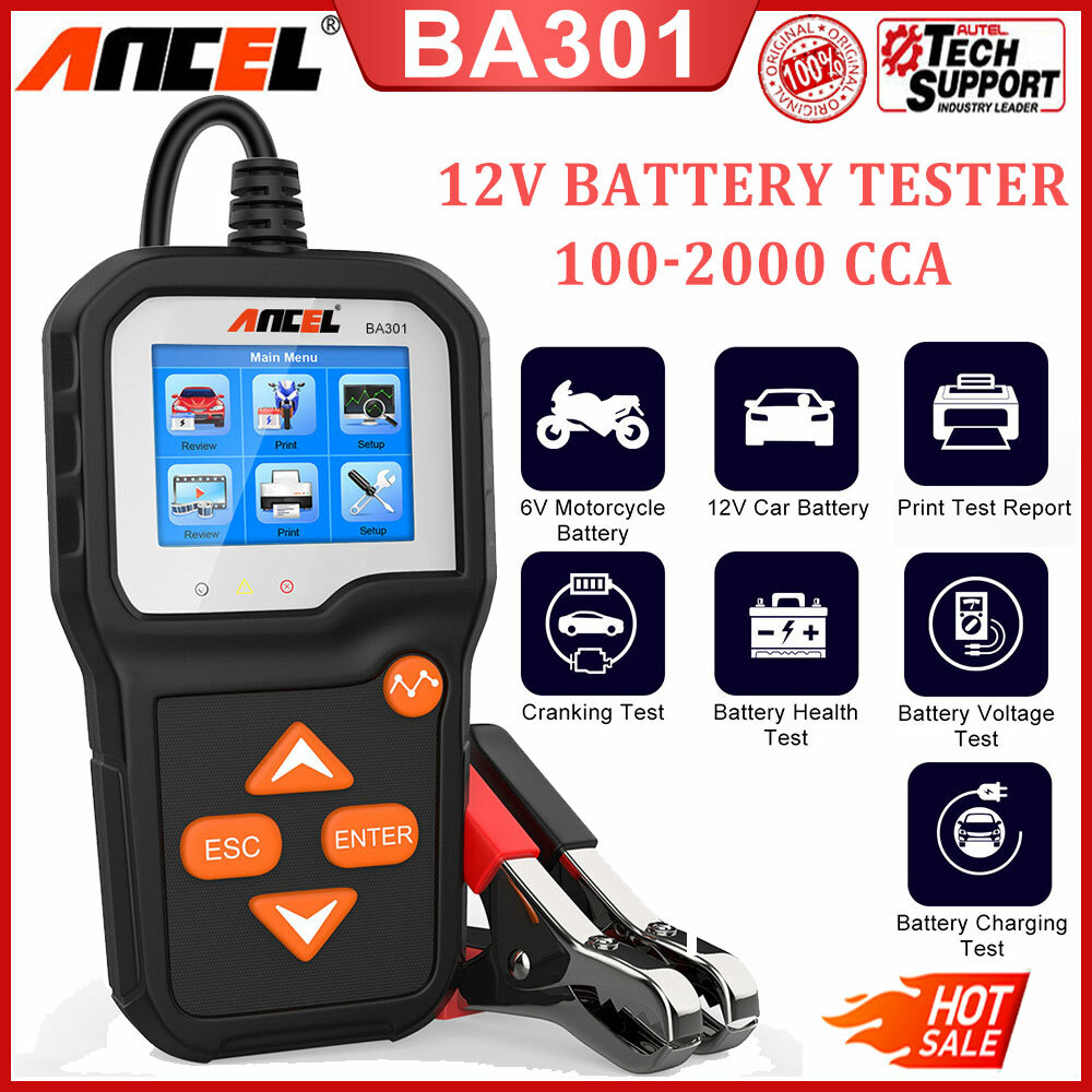 Battery Tester 12V 6V Car Motorcycle Waveform Diagnostic Ripple Cranking  Scan | eBay