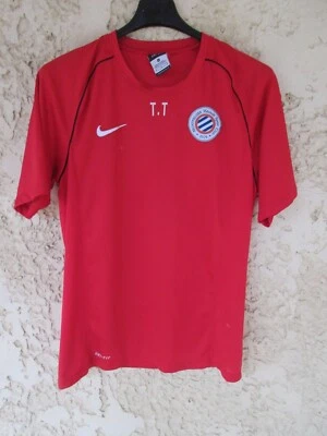 Maillot MHSC MONTPELLIER porté training football shirt NIKE Dri-Fit rouge M - Photo 1/4