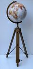 18" World Globe with Tripod Stand Vintage Style Ocean Atlas Gift For Students