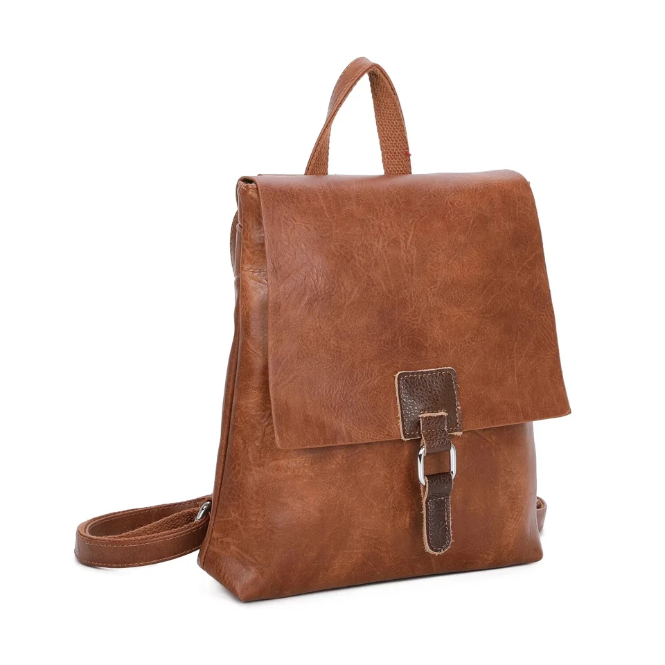 Women Girls Vegan Leather trim Small Backpack School College Travel Shoulder Bag - Image 3 of 4