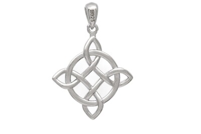 Hexenknoten Anhänger Halskette für Damen Sterling Silber 925 Amulett Schmuck