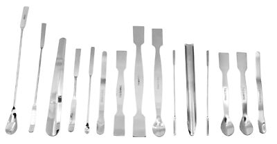 15 Piece Scoop & Spatula Set - Assortment - Stainless Steel - Eisco Labs