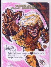 2015 Marvel 3D Legendary DBG Playable Sketch Card Sabretooth Monsanto