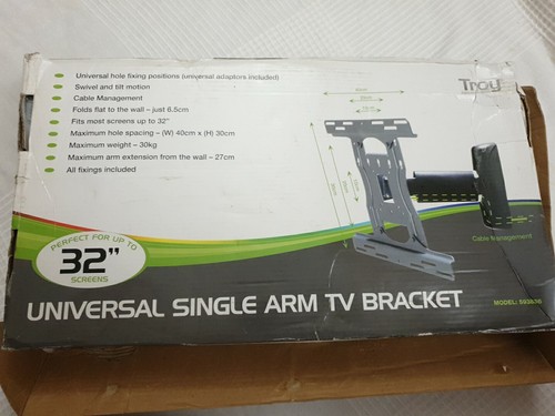 Universal Single Arm TV bracket - For 32" TVs - TROY BRAND - Picture 4 of 6