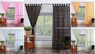 Indian Hand Block Print Curtain Tab Top Tapestry Curtains Window Boho Valance