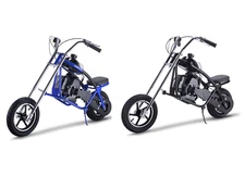 MotoTec 49cc Mini Chopper Gas Bike 2-Stroke Black Blue Scooter Teens Ride On 13+