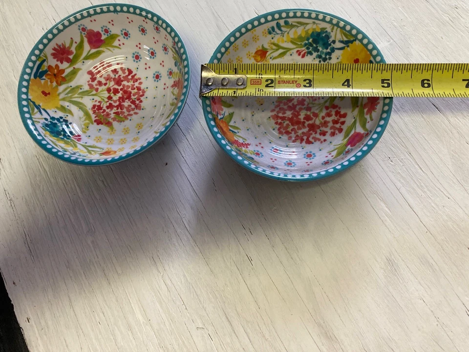 "Lote de 2 cuencos de cereal/sopa/postre florales de 5"" melamina The Pioneer Woman" Foto 4 de 4