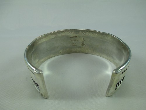 Vintage NAVAJO K&M BILL Sterling Silver Gold Filled Cuff Bracelet KEN MARY 078C - Picture 8 of 11