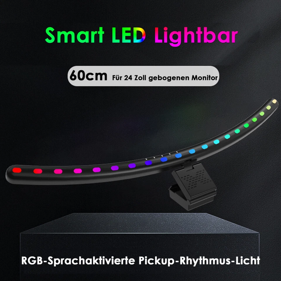 Gebogenen Computer Monitor LED Einstellbar RGB Hintergrundbeleuchtung Lichtbar - Bild 2 von 4