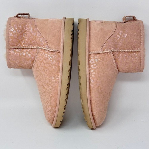 UGG Classic Mini Snow Leopard Ankle Boots - Pink (Women’s Size 8) - Picture 6 of 10