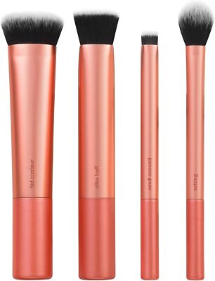 Real Techniques Gesichtsbasis Make-up Pinsel Kit für Concealer Foundation Kontur 4er Set