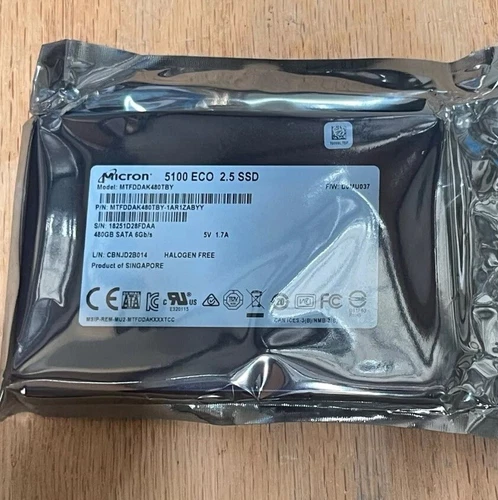 Micron 5100 ECO Series 480GB SSD 2.5" SATA III 6Gb/s MTFDDAK480TBY-1AR1ZABYY - Picture 2 of 2