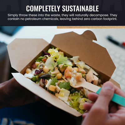 CaterCo Scatole Per Alimenti Da Asporto, In Carta Kraft, 100 Pezzi, N - Foto 4