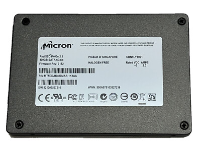 Micron 400GB 2.5'' SSD 6G/S RealSSD P400e MTFDDAK400MAR-1K1AA