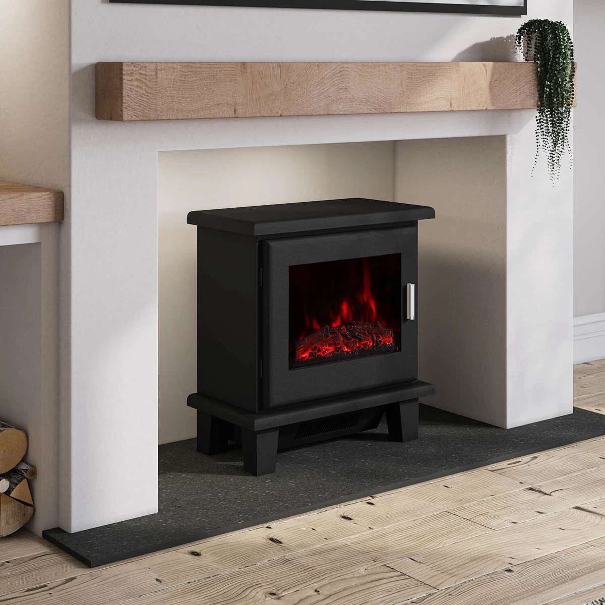 Chrome tv stand with fireplace deals