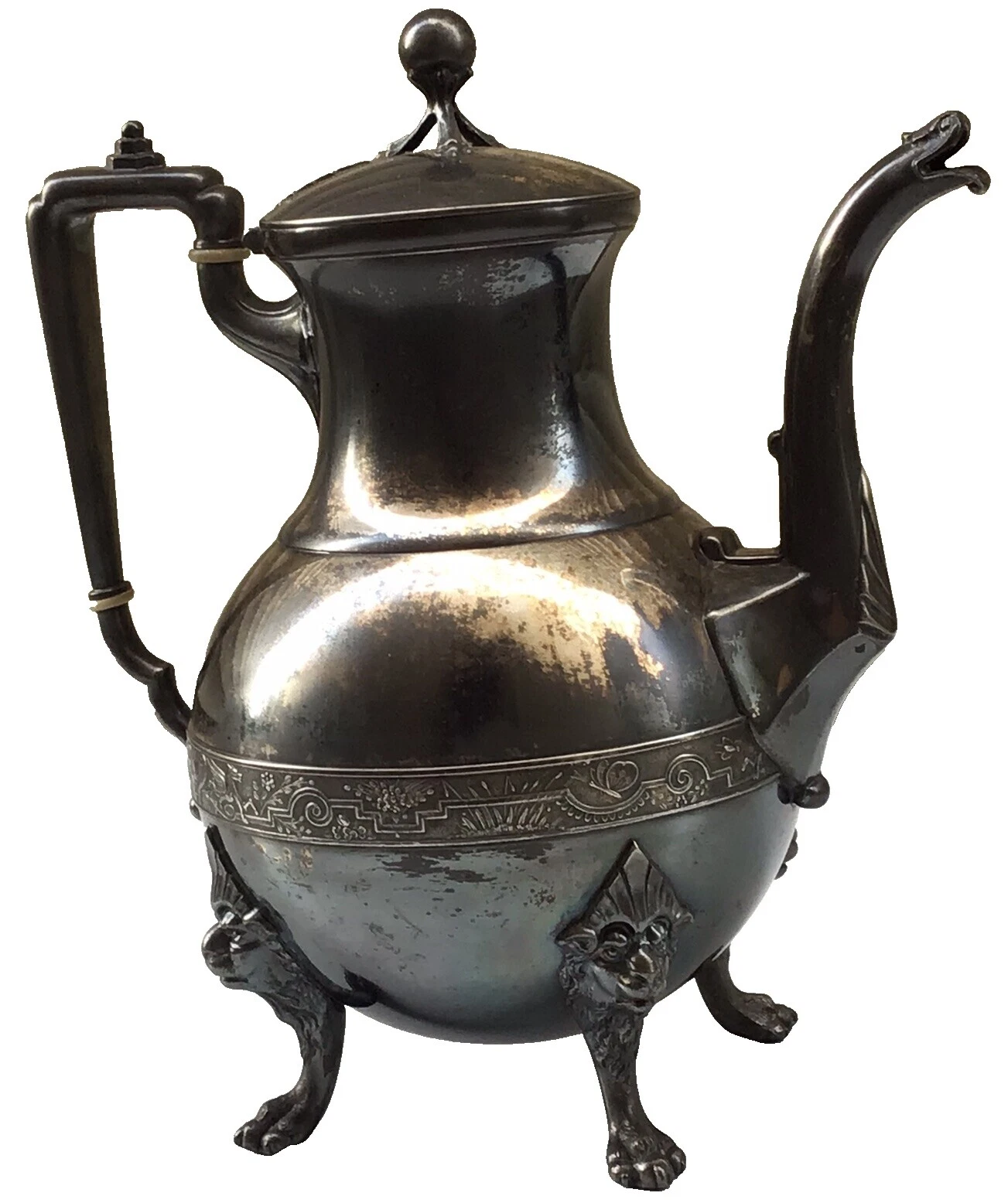 Reed & Barton Leão Folheado a Prata dos EUA-antiguidades