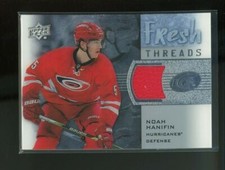 2015-16 Upper Deck Ice Fresh Threads #FTNH Noah Hanifin Red Swatch