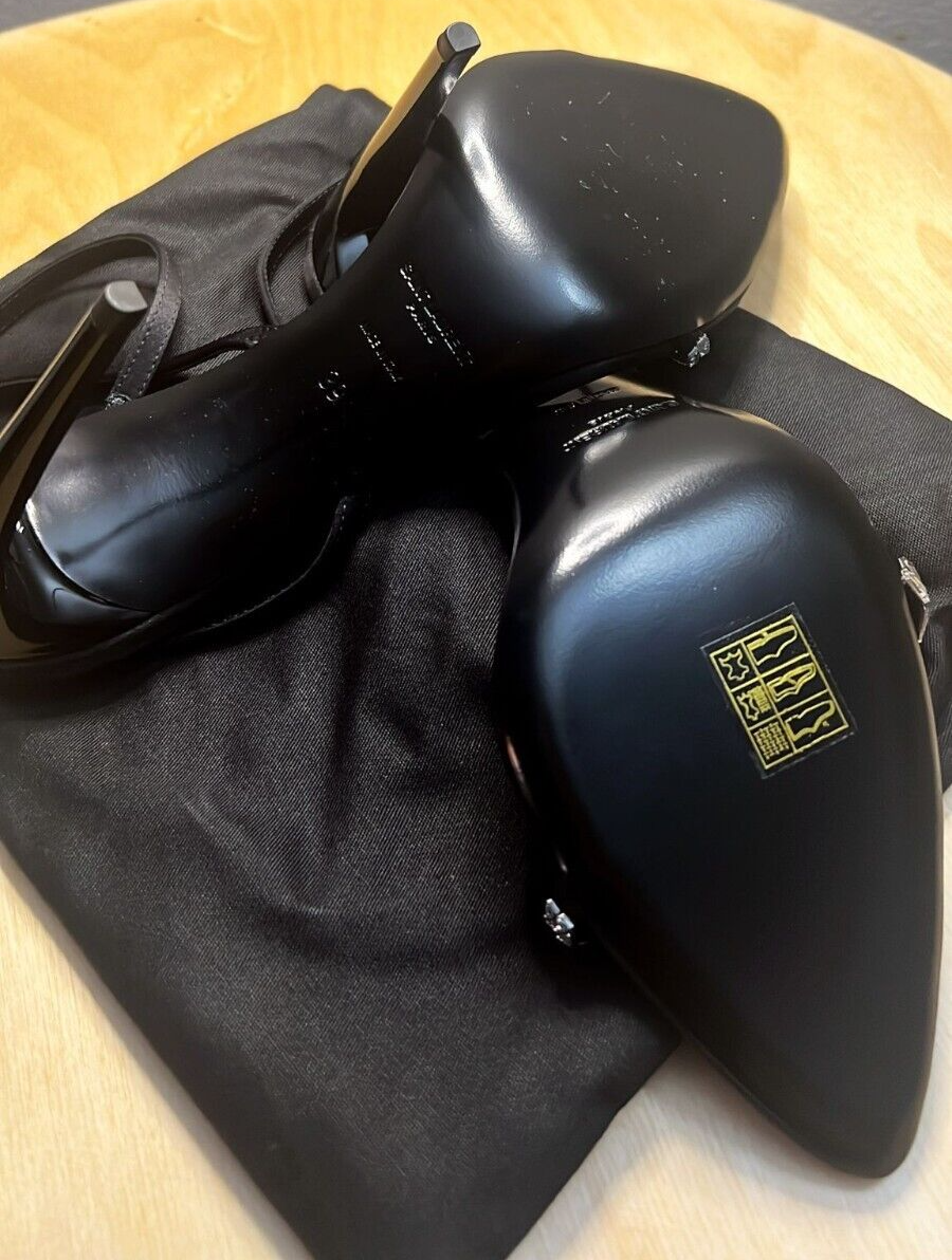 SANDALI SAINT LAURENT NERI RASO CREPE TAGLIA 39