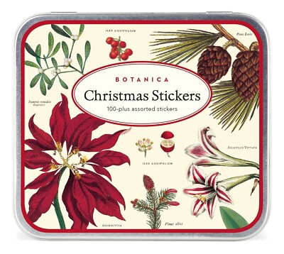Cavallini & Co. Botanica Christmas Stickers, 100-plus Assorted Stickers