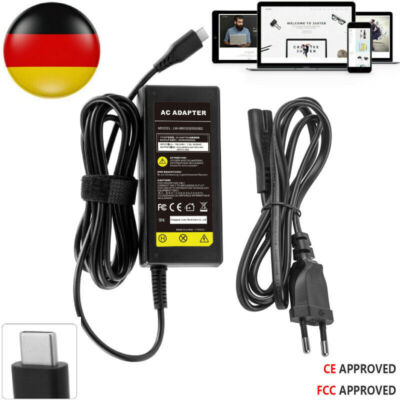 65W USB-C Ladegerät Adapter Typ-C Ladekabel 5V-20V 3.25A für Laptop EU Stecker