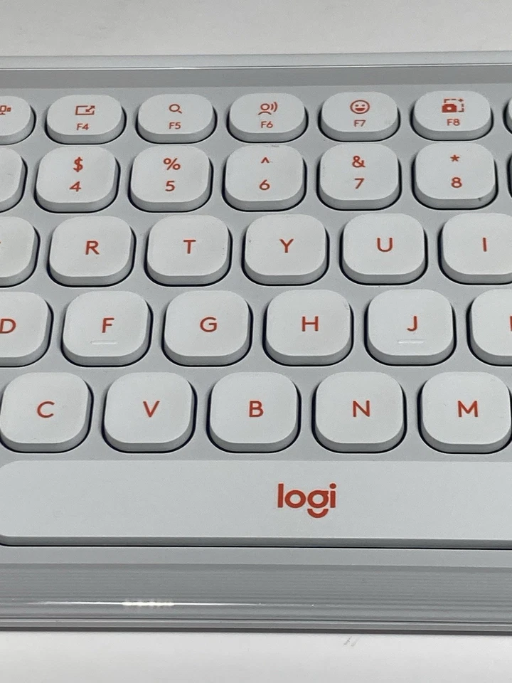 Logitech Pop Icon Keys Wireless Keyboard Off White And Orange W/dongle - Image 3 of 4