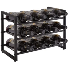 IBUYKE Wine Racks Countertop, 3 Tiers Metal Wine Rack,Wine Rack Freestanding ...