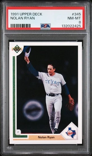 1991 Upper Deck #345 Nolan Ryan PSA 8 NM-Mint Texas Rangers HOF