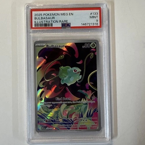 Bulbasaur Mega Evolution PSA 9 133/132 Illustration Rare Pokemon Card