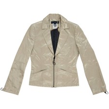 Roberto Cavalli Just Cavalli Y2K Women's Gold Animal Print Crop Jacket Blazer 44