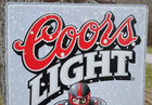 NOS Coors Light FOOTBALL "Tackle A Cold One Here" large tin beer sign 2001 RARE — photo 3