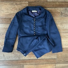 60s VTG Blue Wool Skirt Suit Sz XS Jr Scene Glenhaven GanoDowns Union Made 81014