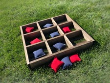 Rustic Giant Tic Tac Toe Yard Game Bean Bag Toss Outdoor Lawn Game Set