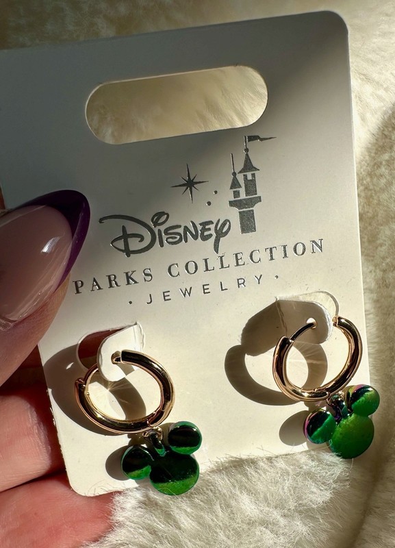 NWT Disney Parks Jewelry Mickey Mouse Iridescent Hoops