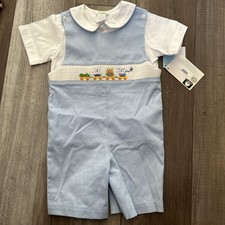 NWT Vive La Fete Boys Smocked Easter Spring Bunny Jon Jon And Top 4T