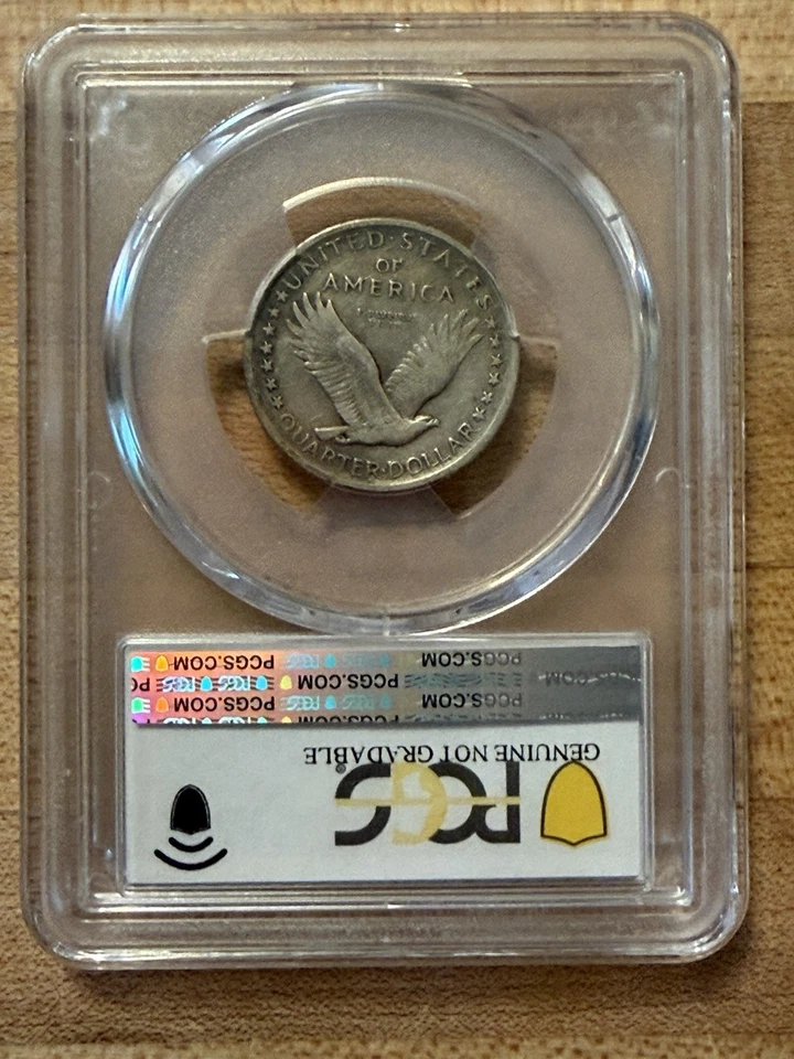 1917 Type 1 Standing Liberty Quarter PCGS VF Detail – Cleaned, Bold Shield - Image 3 of 4