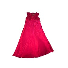 Oscar De La Renta Women's Red V-neck Silky Night Gown Slip Dress Size Medium