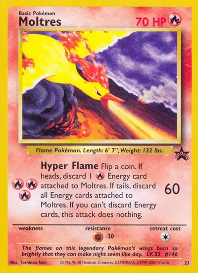Pokemon TCG Moltres 21/53 WoTC Promo Regular NM