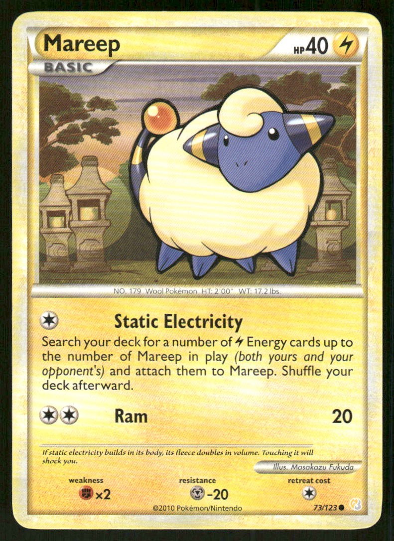 Pokemon Tcg Mareep #73 Pokemon HeartGold & SoulSilver LP
