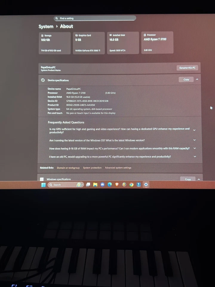 CyberPowerPC Gaming Desktop AMD Ryzen 7 5700 3.7GHz 16GB RAM 1TB SSD RTX 3060Ti - Image 2 of 4