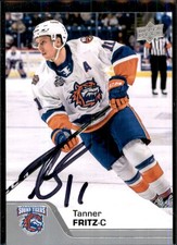 Tanner Fritz Signed Auto 2020-21 Upper Deck AHL card Bridgeport Sound Tigers