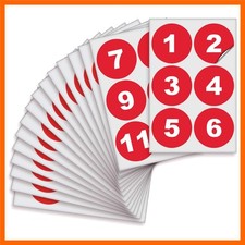 Red Consecutive Number Stickers, 1 to 100, 3 Inch, 1 Set