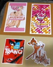 2 official Ben Frost 8.3"x4.5" graffiti urban street art postcards + LG stickers