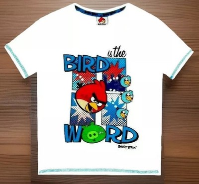 Angry Birds 116 T- Shirt Weiß Kurzarm Kurzarmshirt Red Computer Vögel Chuck PC