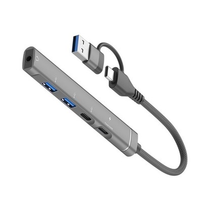 Aluminum USB Type C Hubs Multiple Functional Port Plugs Play Computer Accessory