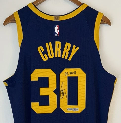 Stephen Curry "2x MVP" Signed Warriors NBA Nike ADV Authentic Jersey USASM & BAS