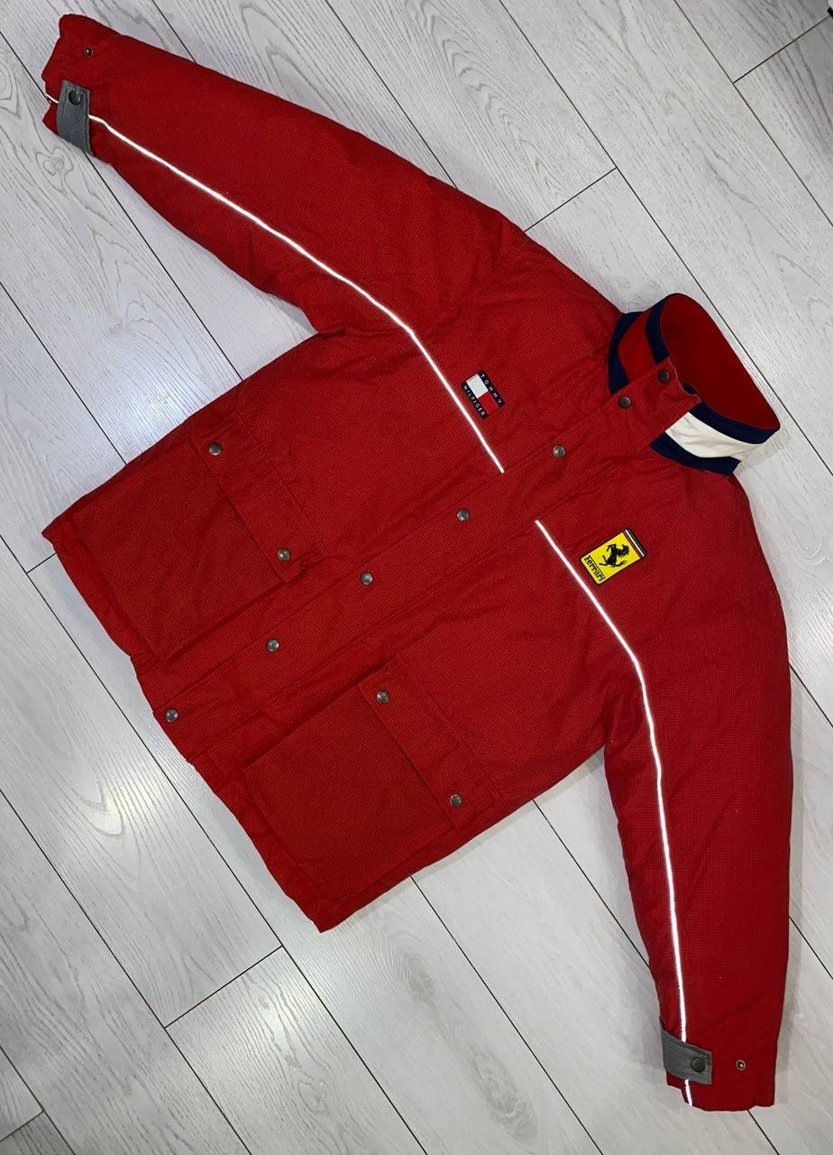 Rare Tommy Hilfiger Ferrari Formula 1 Racing Men's Down Puffer Jacket Size XL image 5