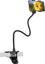 Cell Phone Holder Gooseneck Mount, Universal Lazy Bracket Flexible Long Arm Clam