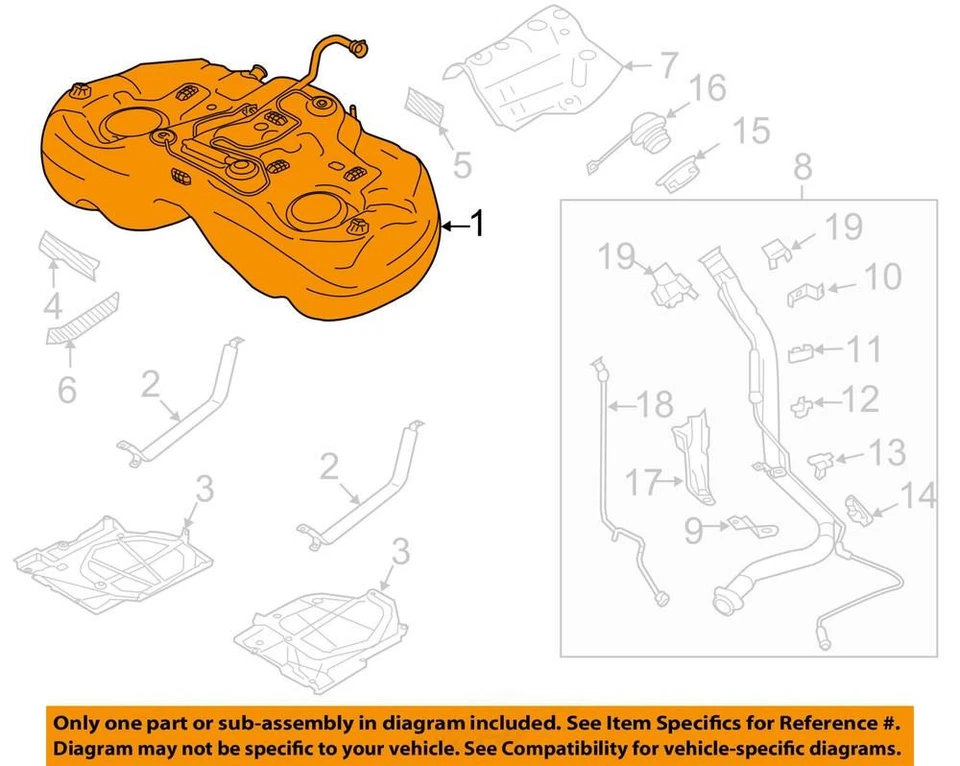 Se adapta a 20-25 SUBARU LEGACY OUTBACK 2,4 L Conjunto de tanque de combustible OEM probado envío gratuito Foto 4 de 4